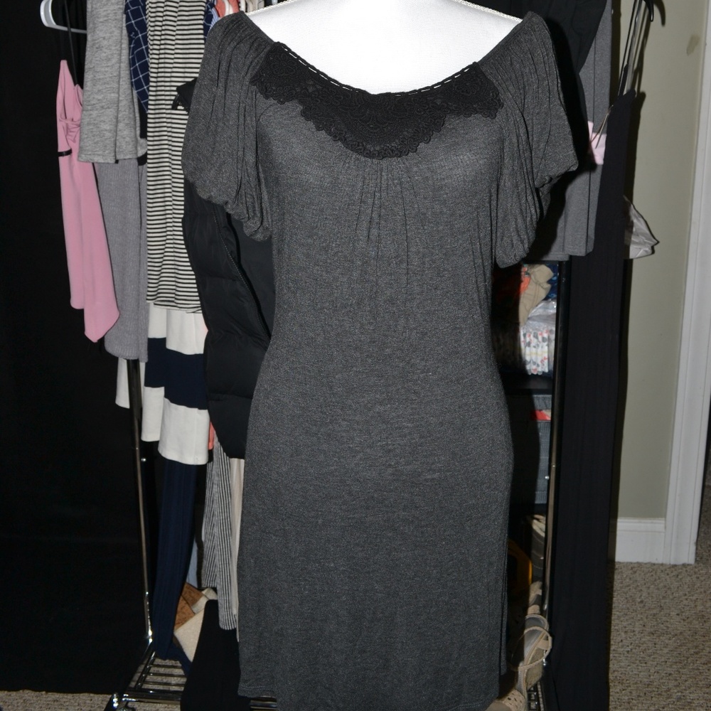 small charcoal dress above knee